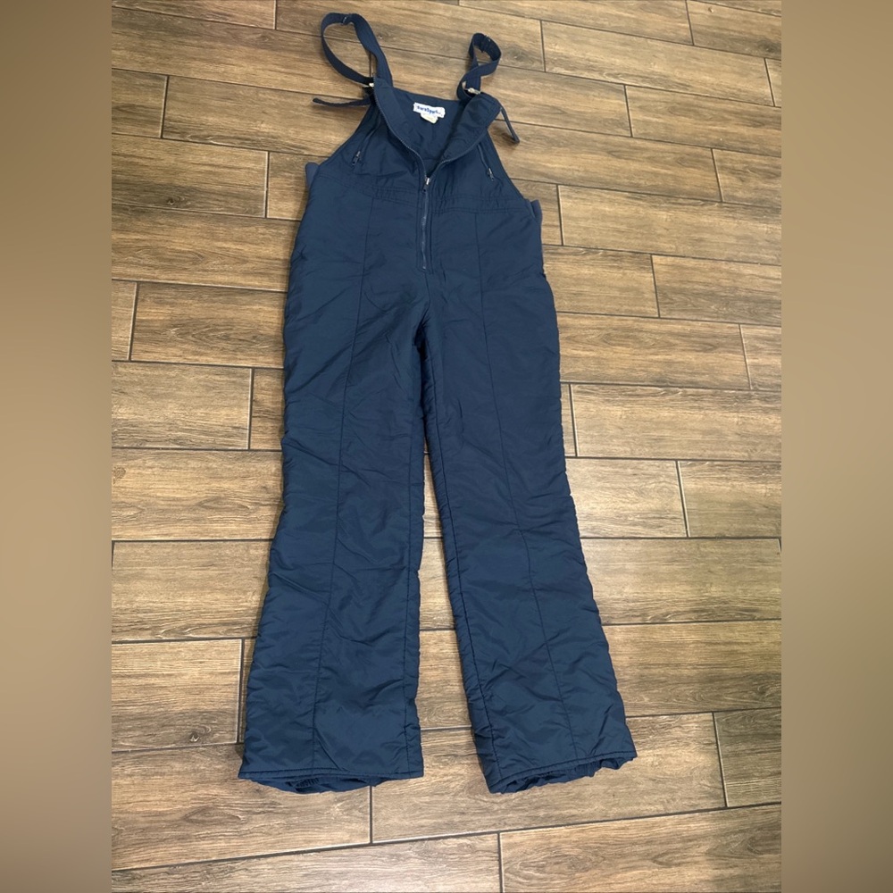 Vintage Eurosport  Skiwear Bib Women's Size Large Navy Blue